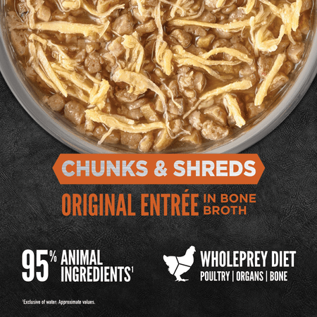 Orijen chunks & shreds original entree canned cat food 3oz wet food