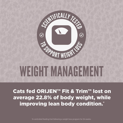 Orijen Fit And Trim Dry Cat Food, Grain Free Cat Food For Adult Cats, With Wholeprey Ingredients, 4Lb