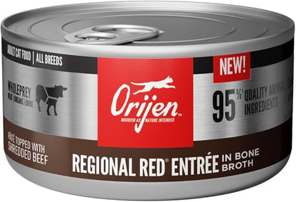 Orijen regional red entree wet canned cat food in bone broth 3oz