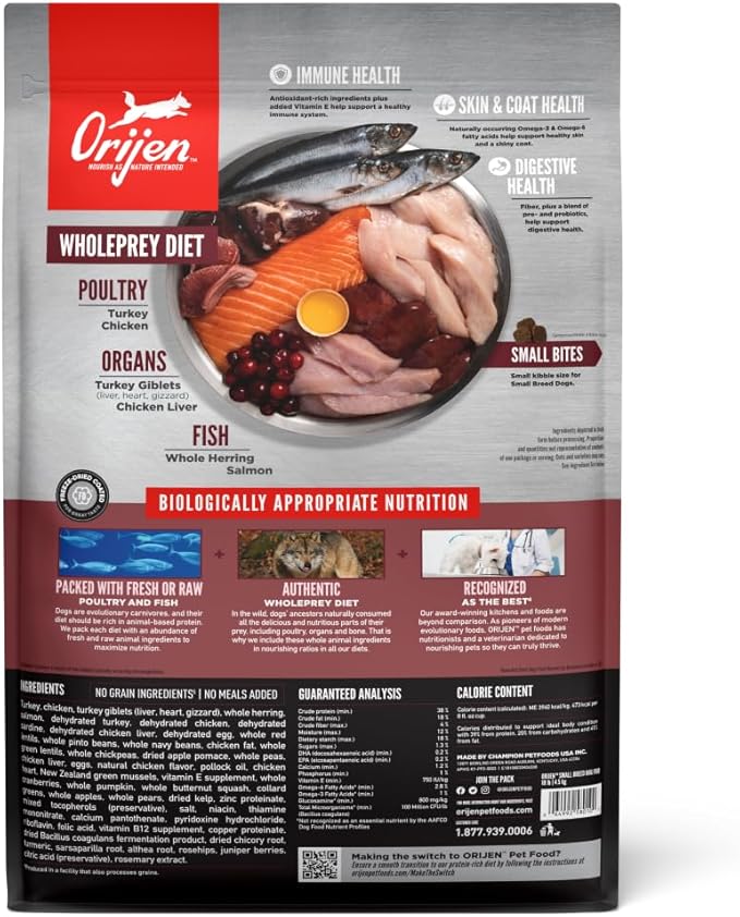 ORIJEN Small Breed Grain - Free Dry Dog Food, 10 - lb bag