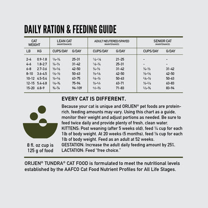 Orijen Tundra Dry Cat Food, Grain Free Cat Food For All Life Stages, Wholeprey Diet, 4Lb