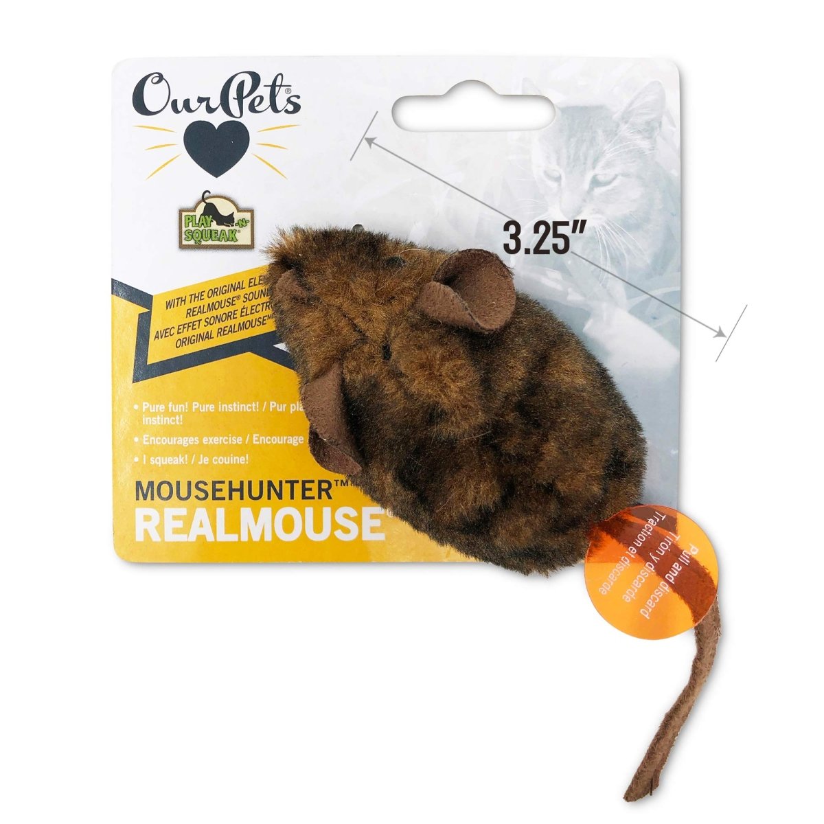 OurPets Play - N - Squeak Mouse Hunter Cat Toy with Real Mouse Electronic Sound