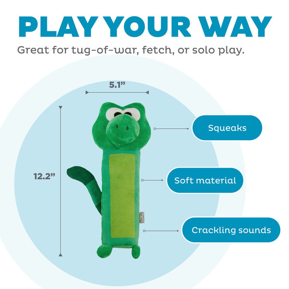 Outward bound bottle bros dog toy gator