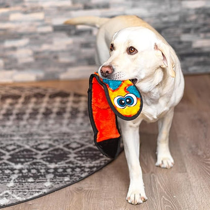 Outward hound durablez durable dog toy orange blue snake squeaker dog toy large
