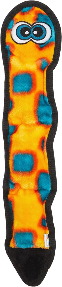 Outward hound durablez durable dog toy orange blue snake squeaker dog toy large