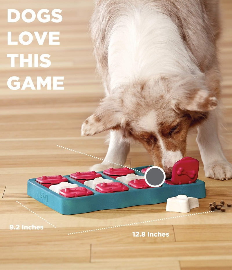 Outward Hound Nina Ottosson Dog Brick Dog Puzzle Interactive Treat Puzzle Dog Enrichment Dog Toy, Level 2 Intermediate, Blue