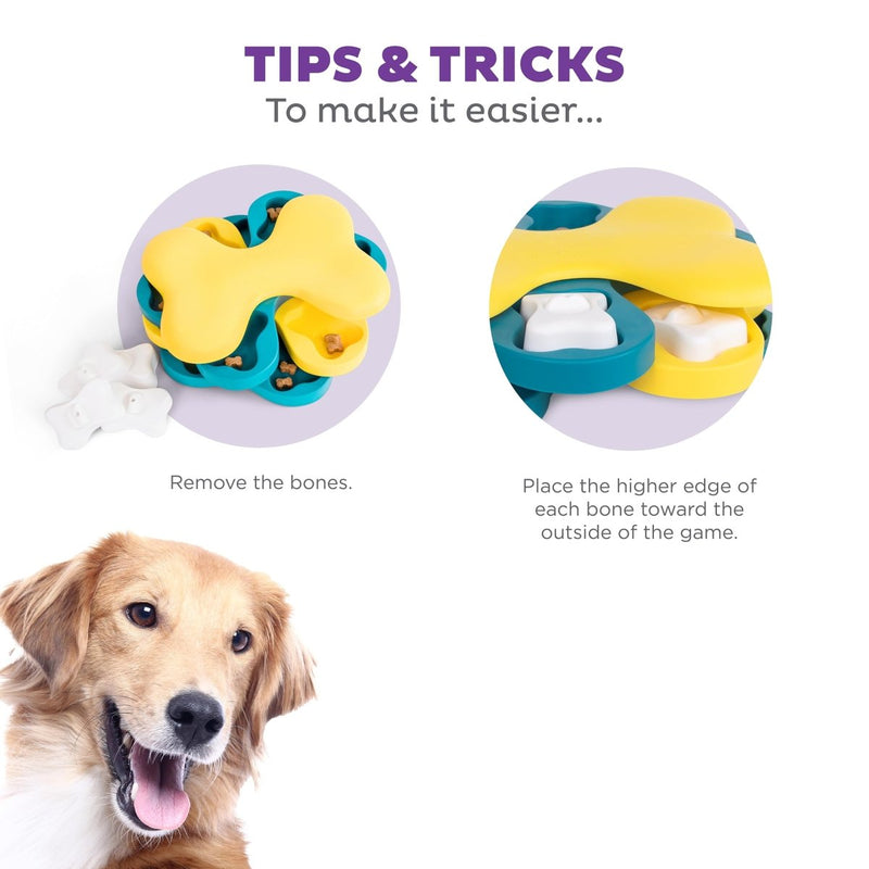 Outward Hound Nina Ottosson Dog Tornado Dog Puzzle Interactive Treat Puzzle Dog Enrichment Dog Toy, Level 2 Intermediate, Blue