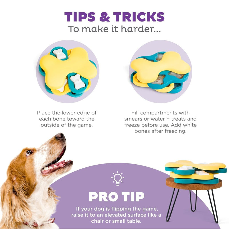 Outward Hound Nina Ottosson Dog Tornado Dog Puzzle Interactive Treat Puzzle Dog Enrichment Dog Toy, Level 2 Intermediate, Blue