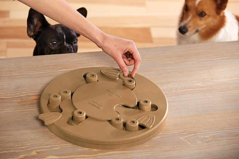 Outward Hound Nina Ottosson Dog Worker Dog Puzzle Interactive Treat Puzzle Dog Enrichment Dog Toy, Level 3 Advanced, Tan, Composite