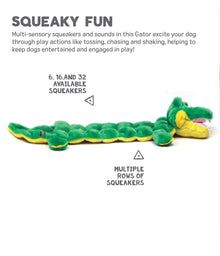 Outward Hound Squeaker Matz Plush Gator Dog Toy | Small Size
