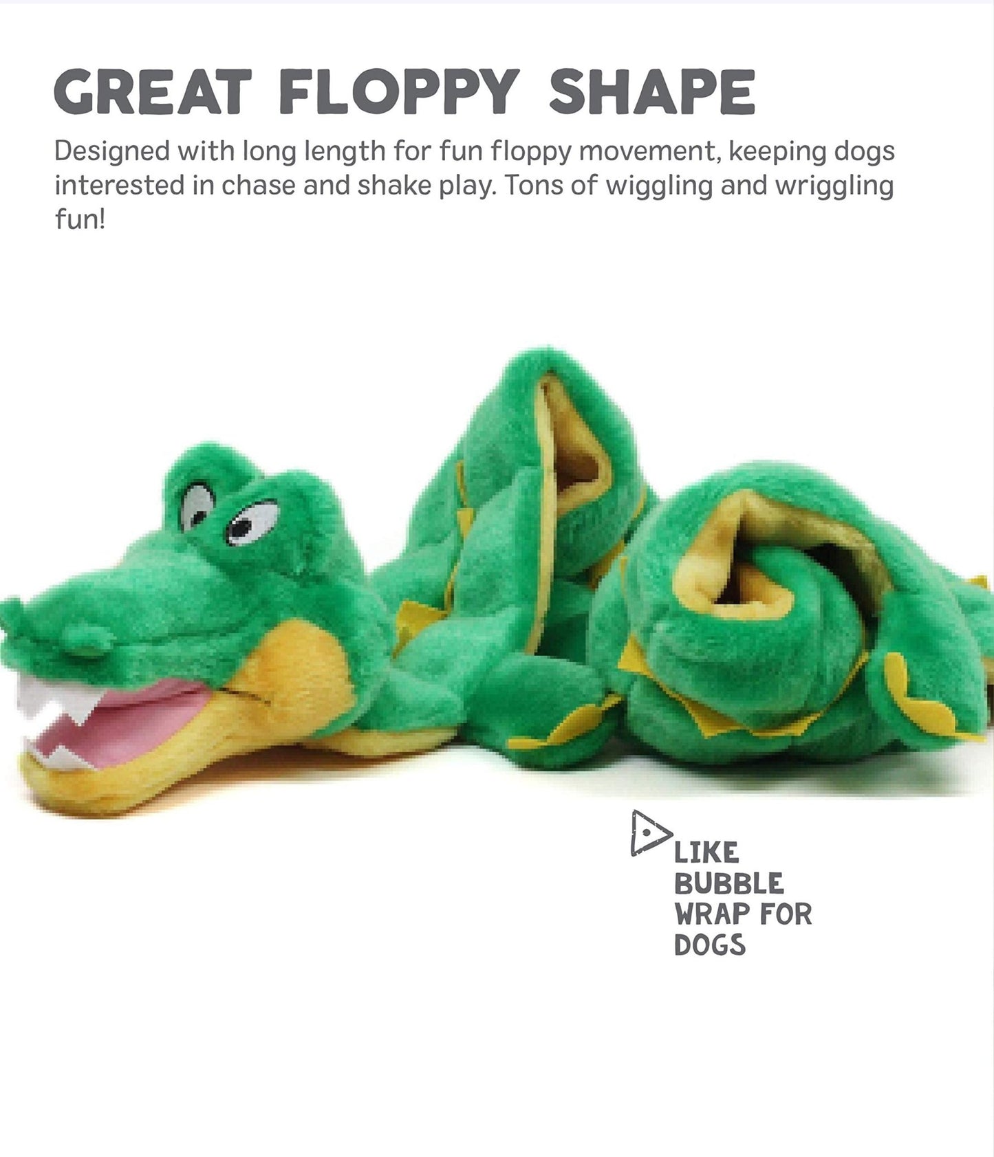 Outward Hound Squeaker Matz Plush Gator Dog Toy | Small Size