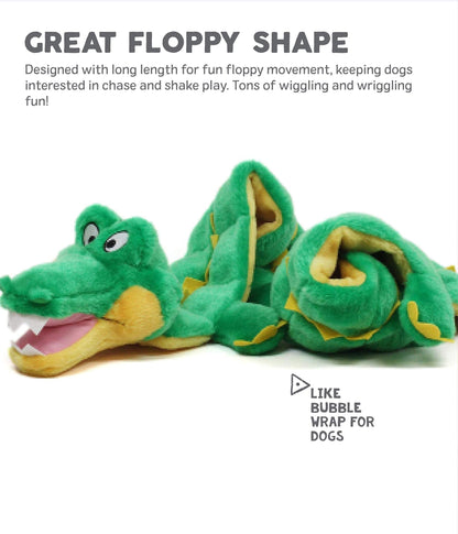 Outward Hound Squeaker Matz Plush Gator Dog Toy | Small Size