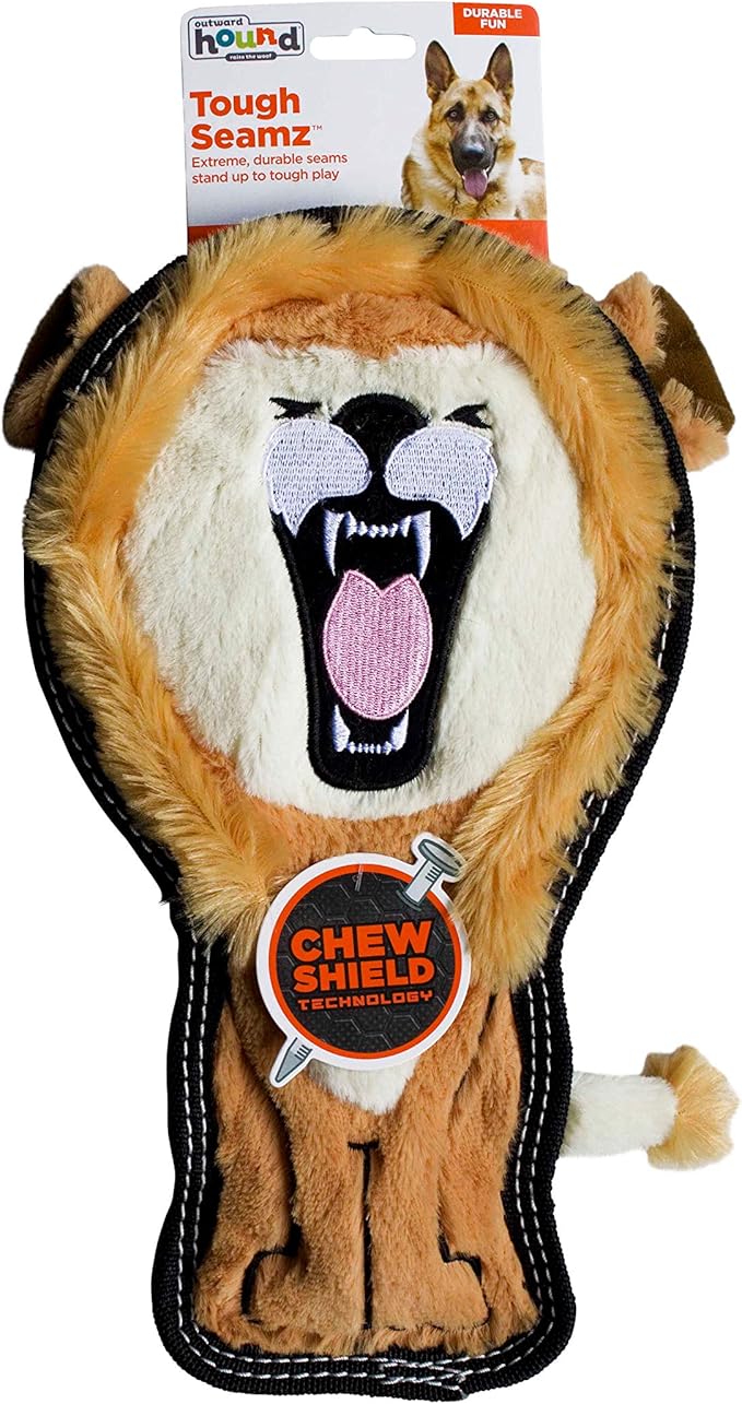 Outward hound tough seamz dog squeaker toy