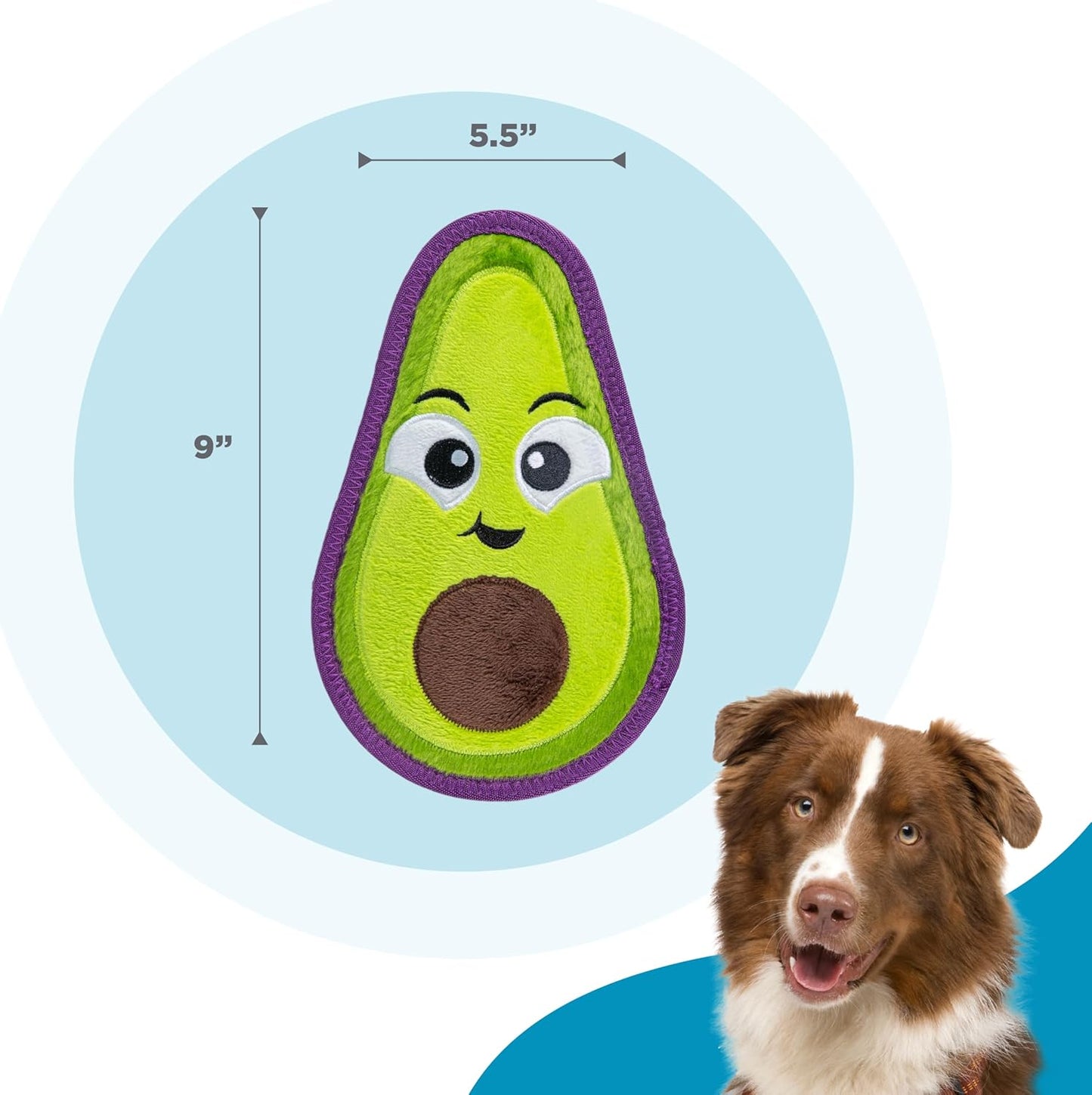 Outward Hound Tough skinz avocado dog toy