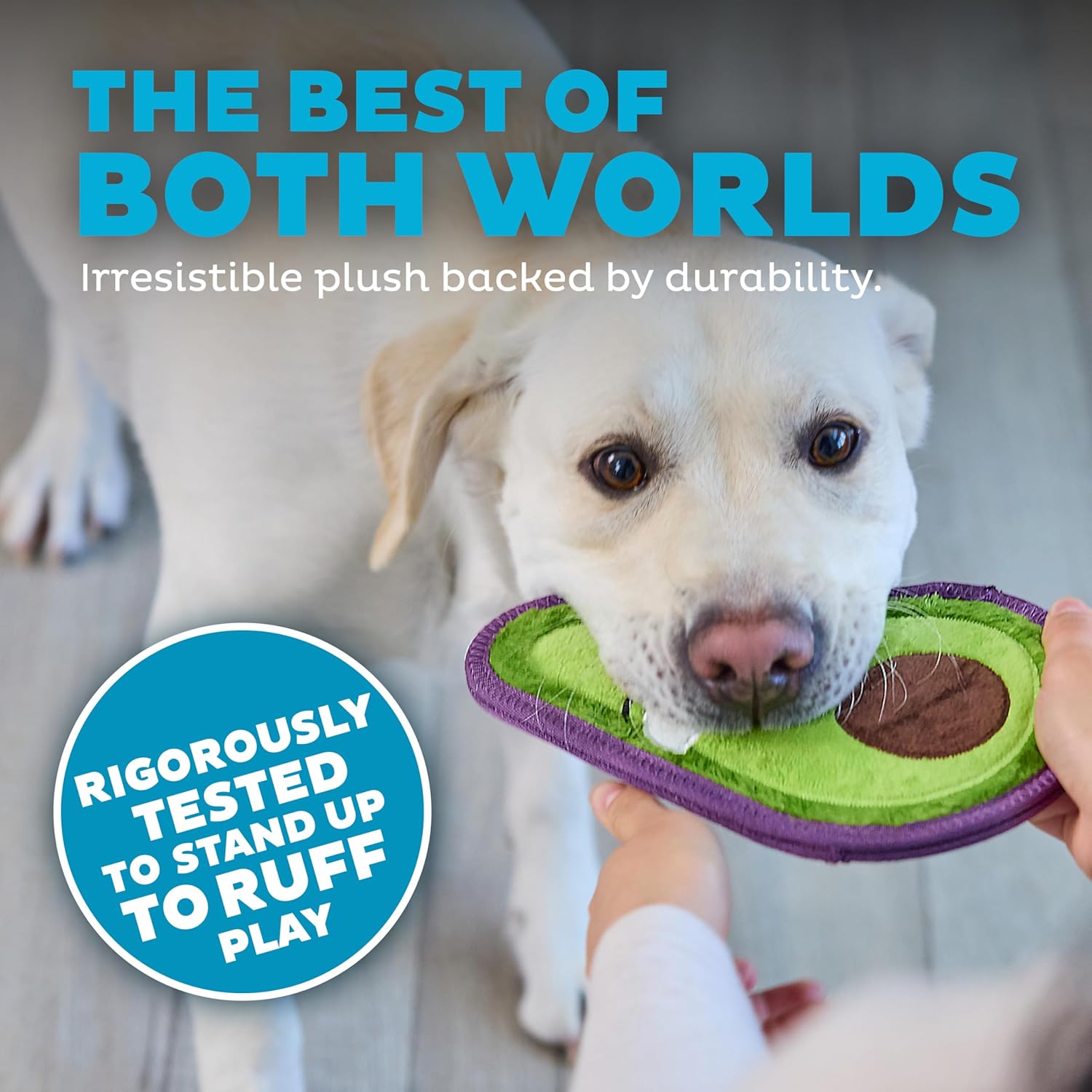 Outward Hound Tough skinz avocado dog toy