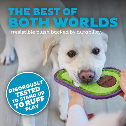 Outward Hound Tough skinz avocado dog toy