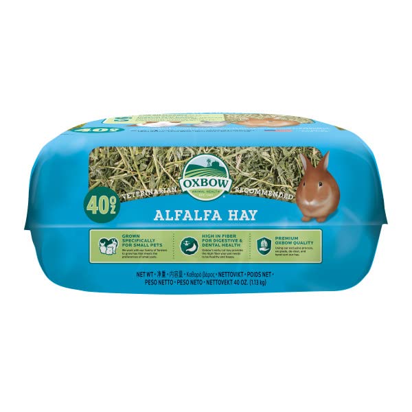 Oxbow Animal Health Alfalfa Hay - All Natural Hay For Young, Pregnant, Or Nursing Small Pets - 40 Oz.