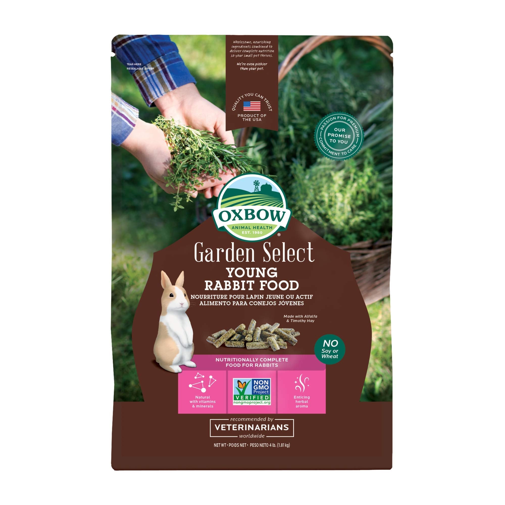 Oxbow Animal Health Garden Select Young Rabbit Food, Garden-Inspired R ...