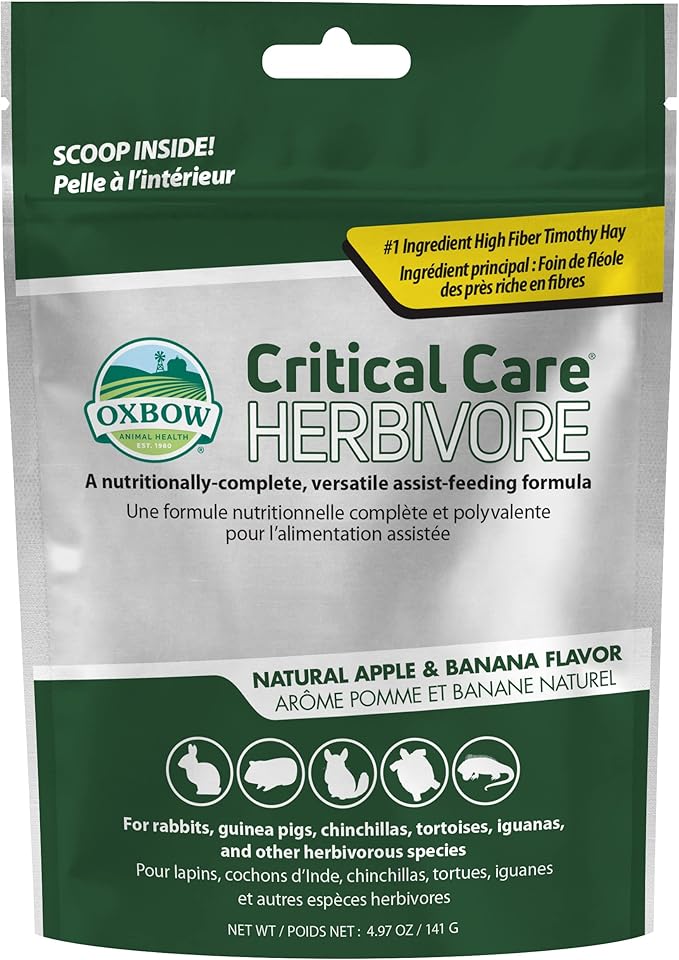 Oxbow Apple & Baa Critical Care Herbivore, 4.97 Ounces Each, Support Supplement for Small Pets
