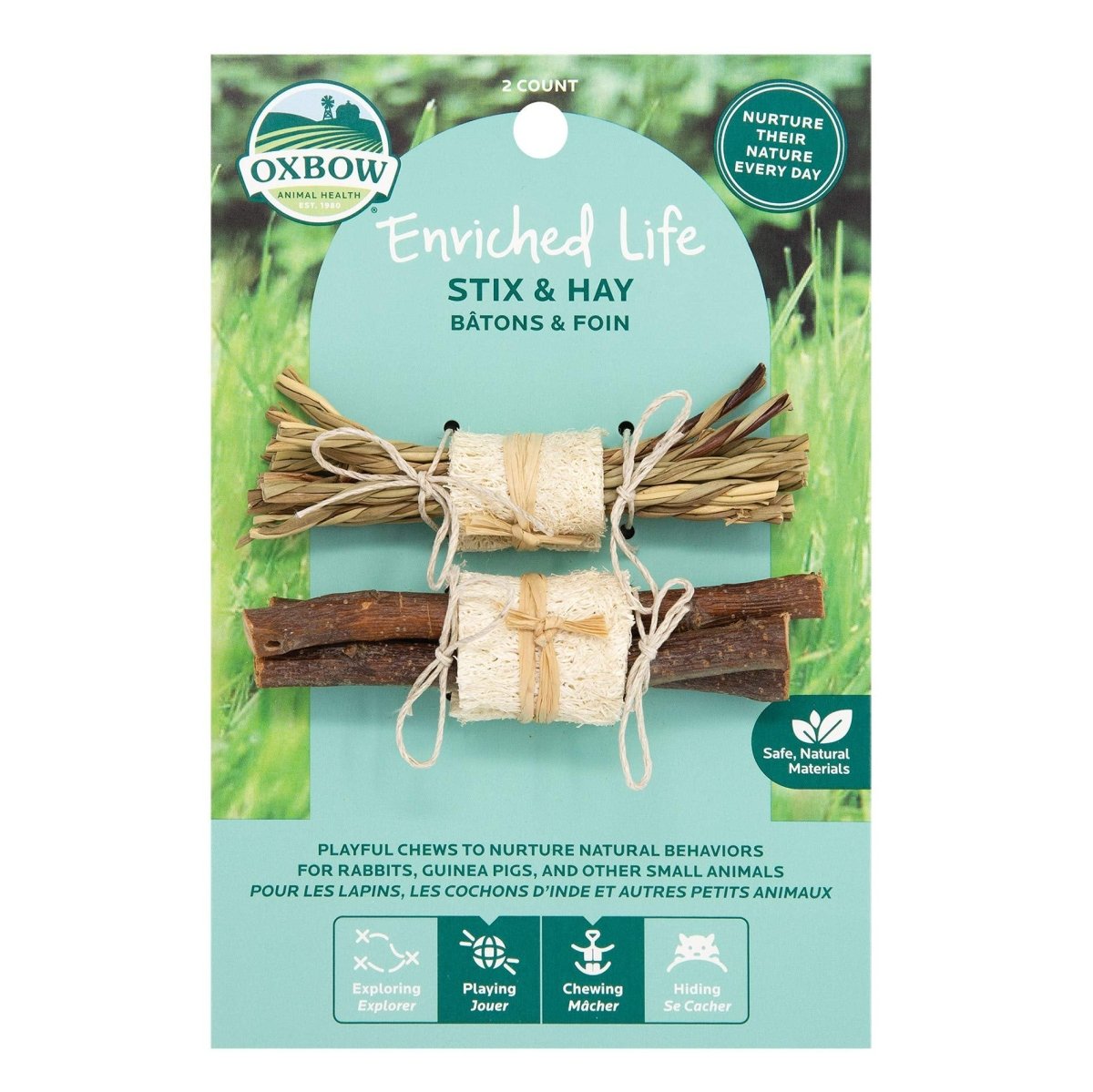 Oxbow Enriched Life Stix & Hay Chewable Sticks For Small Animals