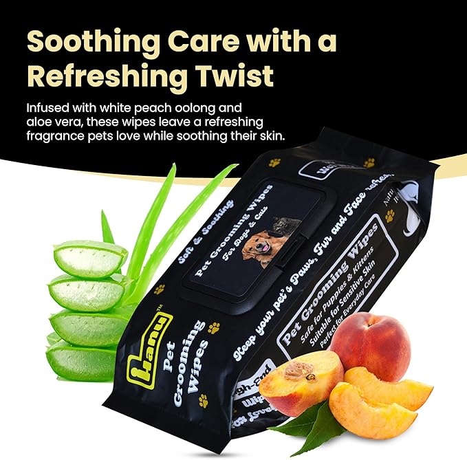 Pet grooming wipes for dogs and cats 80 wet wipes