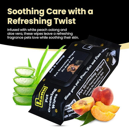 Pet grooming wipes for dogs and cats 80 wet wipes