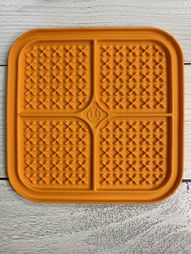 Pet Zone Boredom Busterz Indulge Licking Mat Slow Feeder For Dogs - Small Orange