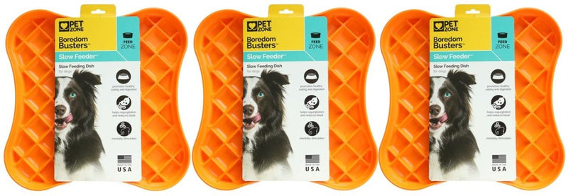 Pet Zone Boredom Busterzz Slow Feeder Licking Bowl For Dogs - Orange