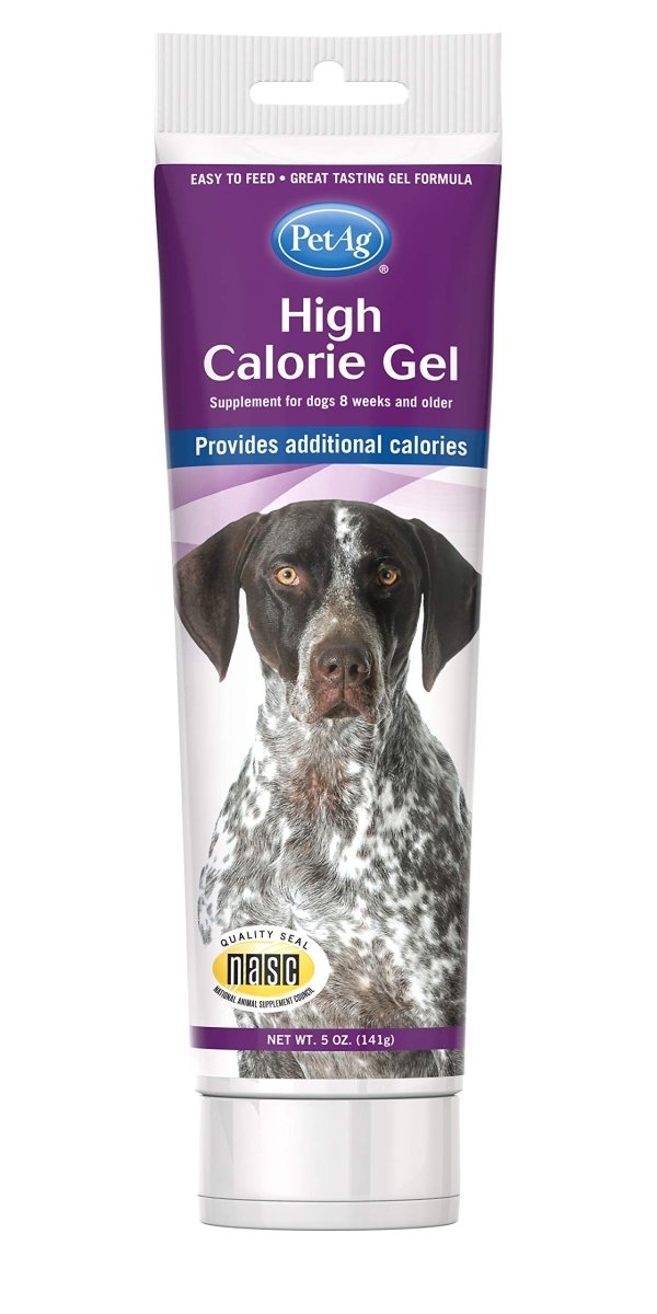 PetAg High Calorie Gel For Dogs - Nutritional Supplement for Weight Gain and Energy - Easy to Administer - 5 oz Tube