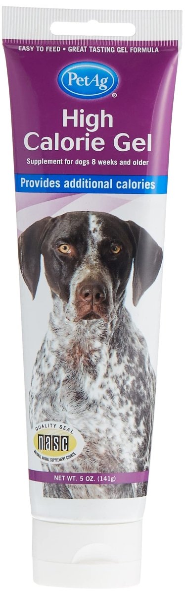 PetAg High Calorie Gel For Dogs - Nutritional Supplement for Weight Gain and Energy - Easy to Administer - 5 oz Tube