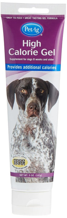 PetAg High Calorie Gel For Dogs - Nutritional Supplement for Weight Gain and Energy - Easy to Administer - 5 oz Tube