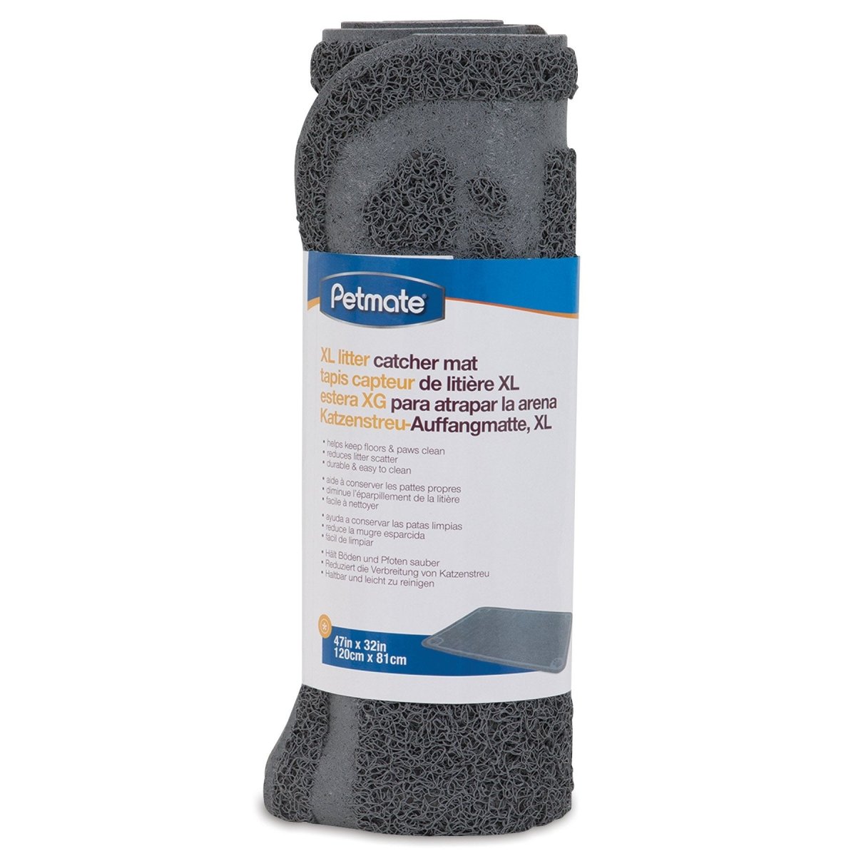 Petmate Litter Catcher Mat - Extra Large - Grey - 47x32 Inch