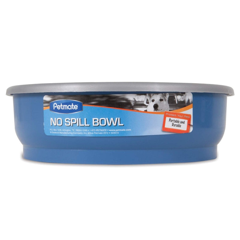 Petmate No Spill Bowl For Dog - Spill Proof - Blue