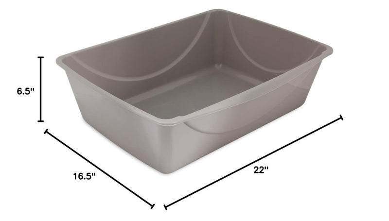 Petmate Open Cat Litter Box - Extra Large - Mouse Grey - Durable Standard Litter Box - Made in USA