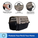 Petmate Vari Dog Kennel Portable Dog Crate for 20 - 30lbs Dogs - Taupe & Black - Made in USA