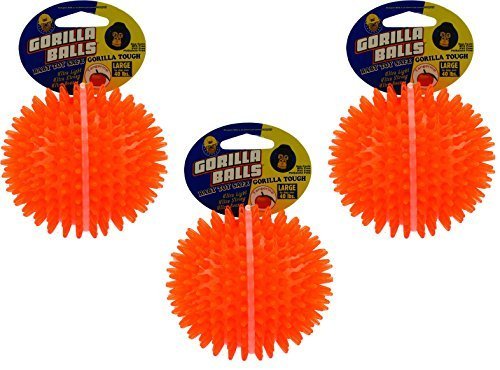 PetSport 4" Gorilla Spiky Ball Floating Dog Toy Large | Vanilla Scented Super Durable TPR Rubber | Ultra Light, Strong & Bouncy