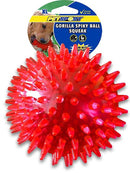 PetSport 5" Gorilla Spiky Squeaker Ball Dog Toy - Extra Large | Play Fetch with Durable TPR Rubber | Cleans Teeth, Promotes Good Dental and Gum Health for Your Pet, Colors Will Vary