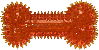 PetSport 6.5" Gorilla Spiky Squeaker Bone Dog Toy - Regular | Vanilla Scented Super Durable TPR Rubber That Floats | Helps Maintain Dental Health for Your Pet, Colors Will Vary