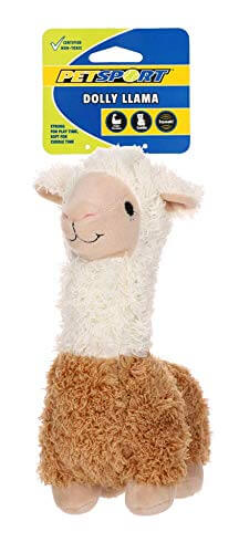 PetSport Dolly Llama Super Soft Plush Dog Toy with Squeaker, 9.5 Inch, for Medium to Large Dogs