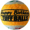 PetSport Jr. Happy Birthday Tuff Ball Dog Toys | 4 Pack Small (1.8") Pet Safe Felt & Extra - Thick Rubber Tennis Balls for Durability and Bounce | Makes a Great Gift