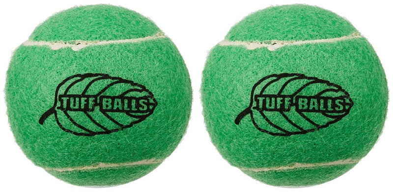 PetSport Mint Tuff Ball Dog Toys | 2 Pack Medium (2.5") Pet Safe Felt & Durable Rubber Tennis Balls | Play Fetch, Chuck or Toss at Dog Park | Natural Spearmint Flavor & Scent