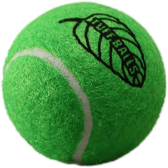 PetSport Mint Tuff Ball Dog Toys | 2 Pack Medium (2.5") Pet Safe Felt & Durable Rubber Tennis Balls | Play Fetch, Chuck or Toss at Dog Park | Natural Spearmint Flavor & Scent