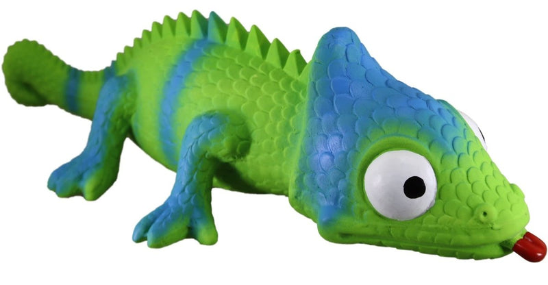 PetSport Naturflex Large Chameleon Latex Dog Chew Toy | All - Natural Soft, Squeaky, Non - Toxic Rubber Chew Toy | Safe for Indoor Play | 11"