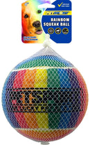 PetSport Rainbow Squeak Tennis Ball Dog Toy | Large (4") Pet Safe Felt, Non - Toxic & Extra - Thick Rubber Balls for Durability & Bounce | Play Fetch, Launch, Chuck or Toss