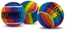 PetSport Rainbow Squeak Tennis Ball Dog Toys | 3 Pack Medium (2.5") Pet Safe Felt & Extra - Thick Rubber Balls for Durability and Bounce | Play Fetch, Launch, Chuck or Toss