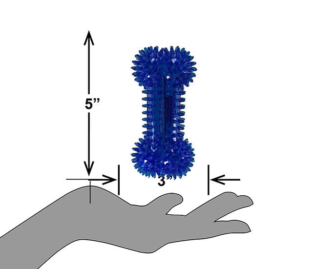 PetSport Tiny Tots 4.5" Gorilla Spiky Squeaker Bone Dog Toy | Vanilla Scented Super Durable TPR Rubber That Floats | Helps Maintain Dental Health for Your Pet, Colors Will Vary
