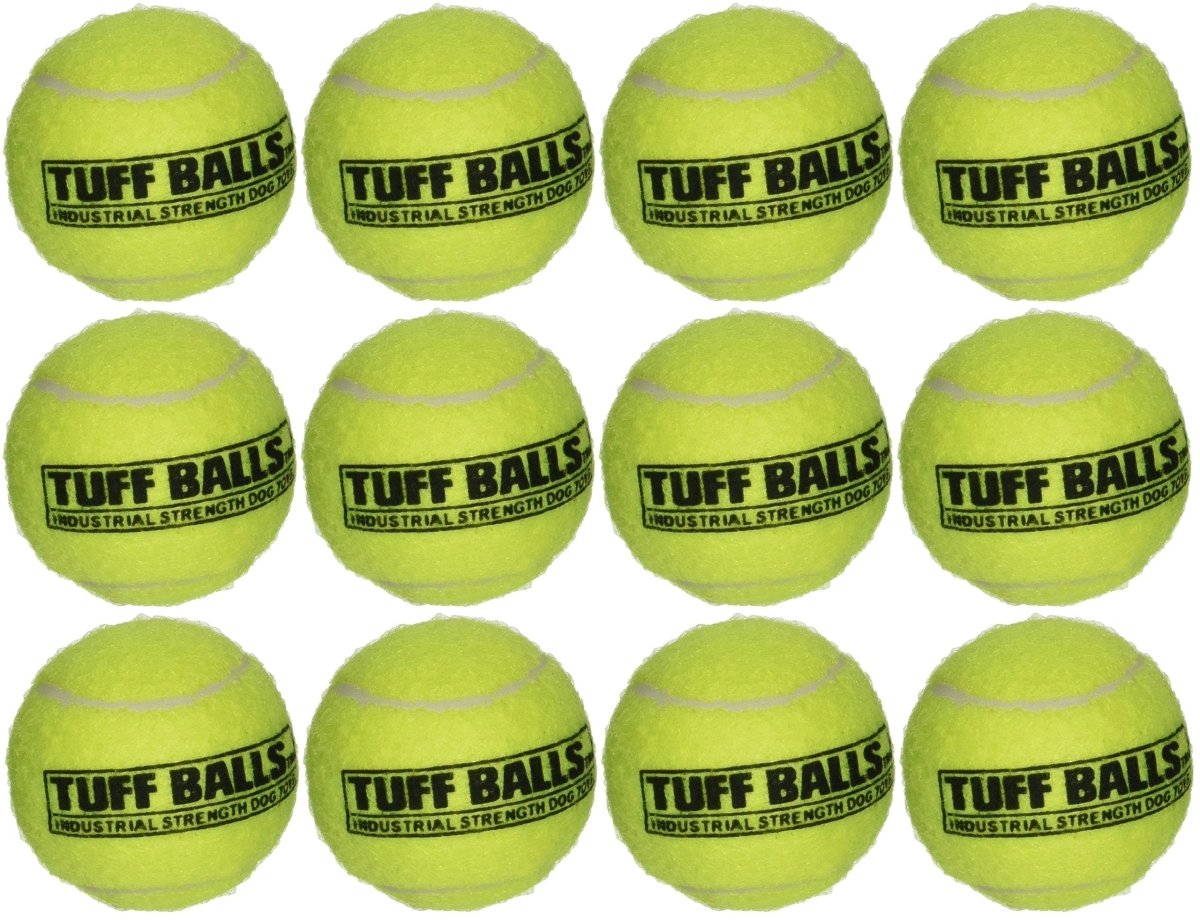 PetSport Yellow Tennis Ball Dog Toys 1 ct Small (1.8") Pet Safe Durable Felt & Rubber Junior Tuff Balls | Play Fetch, Launch