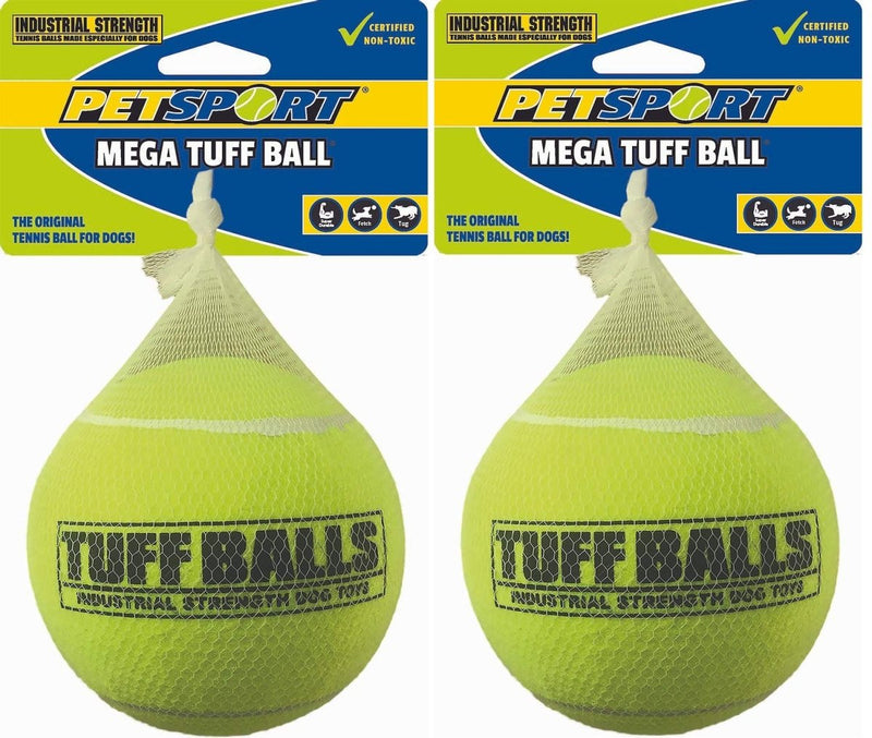 PetSport Yellow Tennis Ball Dog Toys | 1 Pack Mega (6") Tuff Balls for Extra Large Dogs | Pet Safe Non - Toxic Industrial Strength Felt & Rubber | Exercise, Train or Toss at Dog Park