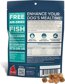 Plato air dried superfood topper dog treats fish collagen recipe 5.5oz bag