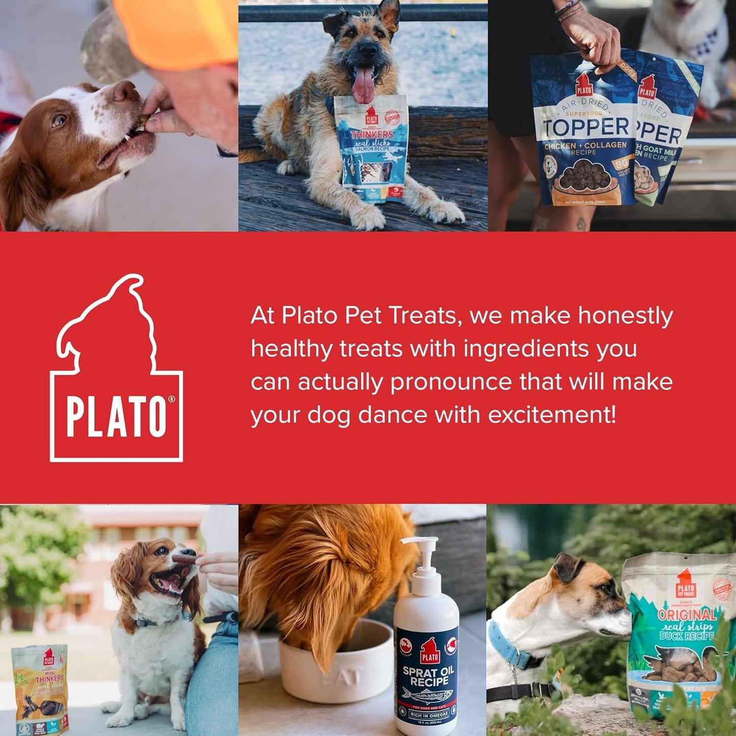 Plato air dried superfood topper dog treats fish collagen recipe 5.5oz bag